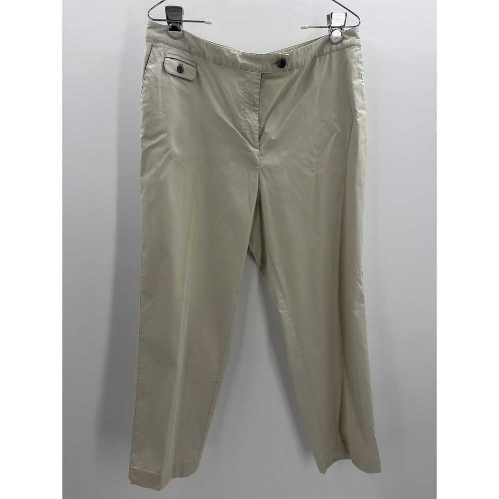 J. Jill Sterling Beige Genuine Fit at Waist Stretch Trousers Pants Womens 14